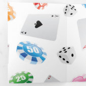 Carte De Fin D'année Trois Volets Casino, Accessoires Jeux motif (Intérieur en premier)