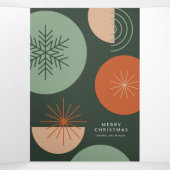 Carte De Fin D'année Trois Volets Cercles de vacances Abstraits (Intérieur au milieu)