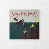 Carte De Fin D'année Trois Volets Christmas card: Happy reindeers 三つ折りクリスマスカー (Protection)