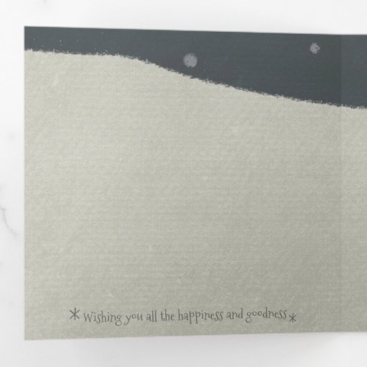 Carte De Fin D'année Trois Volets Christmas card: Happy reindeers 三つ折りクリスマスカー (Intérieur en premier)