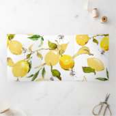 Carte De Fin D'année Trois Volets citrons aquarelle 17 (Intérieur)