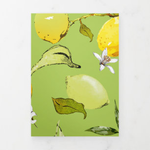 Carte De Fin D'année Trois Volets citrons aquarelle 23