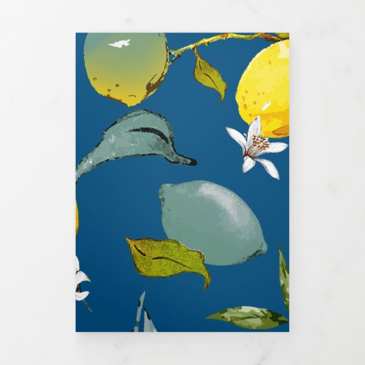 Carte De Fin D'année Trois Volets citrons aquarelle 28 (Page de couverture)