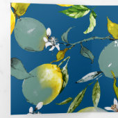 Carte De Fin D'année Trois Volets citrons aquarelle 28 (Intérieur en premier)