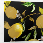 Carte De Fin D'année Trois Volets citrons d'aquarelle 31 (Intérieur en premier)