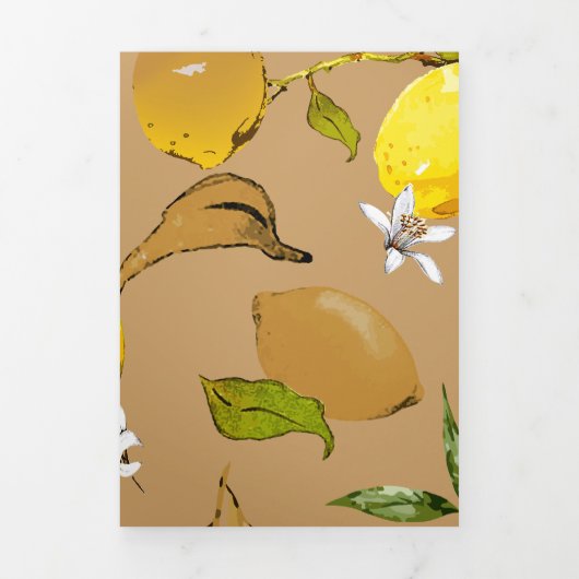 Carte De Fin D'année Trois Volets citrons d'aquarelle 33 (Page de couverture)