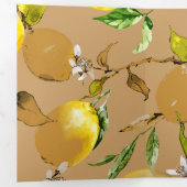 Carte De Fin D'année Trois Volets citrons d'aquarelle 33 (Intérieur en premier)
