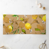 Carte De Fin D'année Trois Volets citrons d'aquarelle 33 (Intérieur)