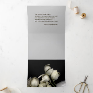 Carte De Fin D'année Trois Volets "Cœur blanc en noir de lune" & Futur Voyage
