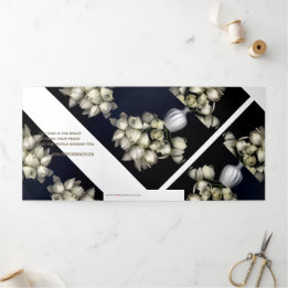 Carte De Fin D'année Trois Volets "Coeur blanc en noir" & Temps Voyage