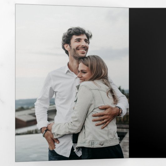 Carte De Fin D'année Trois Volets Coeurs de fleurs folk Mariages mexicains (Intérieur en premier)