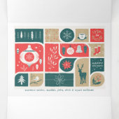 Carte De Fin D'année Trois Volets Collage Festive Holiday (Intérieur au milieu)