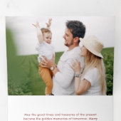 Carte De Fin D'année Trois Volets Coloré Gras Festif Noël Holly Photo (Intérieur en premier)