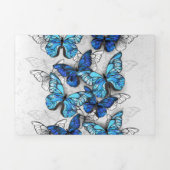 Carte De Fin D'année Trois Volets Composition des White and Blue Butterflies (Page de couverture)