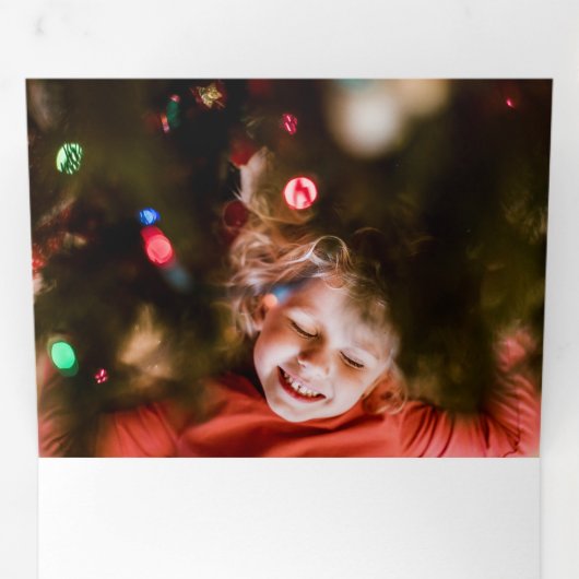 Carte De Fin D'année Trois Volets Cool moderne Script Multiphoto (Intérieur en premier)