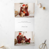 Carte De Fin D'année Trois Volets Cool Moderne Typographie de Noël Photo (Intérieur)