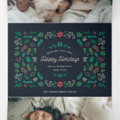 Carte De Fin D'année Trois Volets Couronne de joie (Intérieur au milieu)