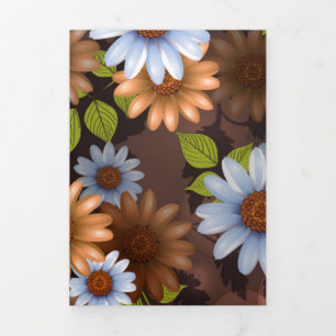 Carte De Fin D'année Trois Volets Design floral 2