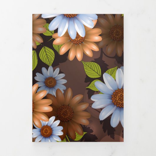 Carte De Fin D'année Trois Volets Design floral 2 (Page de couverture)