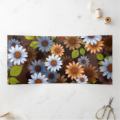 Carte De Fin D'année Trois Volets Design floral 2 (Intérieur)