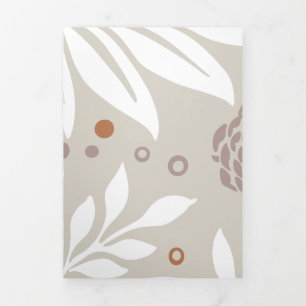 Carte De Fin D'année Trois Volets Design floral 25