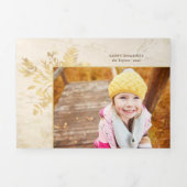 Carte De Fin D'année Trois Volets Élégant Noël de Noël Botanique (Page de couverture)