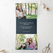 Carte De Fin D'année Trois Volets Élégant Pine branches élégant 3 photos Noël (Intérieur)