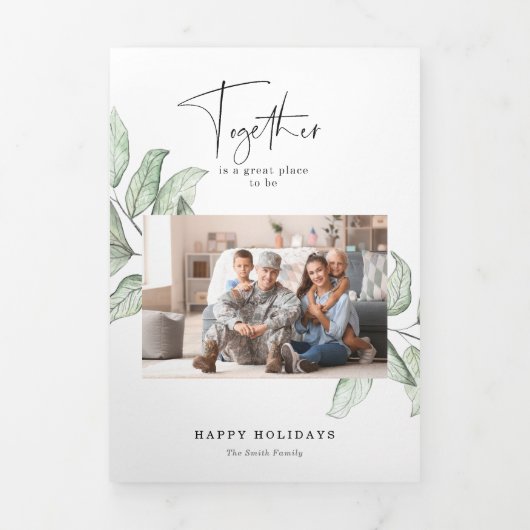 Carte De Fin D'année Trois Volets Ensemble Multi Photo Gallery Noël (Page de couverture)