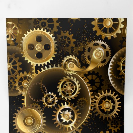 Carte De Fin D'année Trois Volets Équipements en laiton sans vapeur (Intérieur en premier)