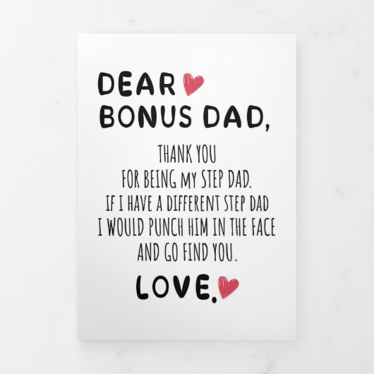 Carte De Fin D'année Trois Volets Father Gift Dear Bonus Dad (Page de couverture)