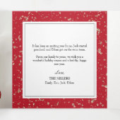 Carte De Fin D'année Trois Volets Faux Gold Flakes Noël (Intérieur au milieu)