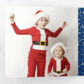 Carte De Fin D'année Trois Volets Faux Silver Flakes Noël (Intérieur en premier)