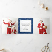 Carte De Fin D'année Trois Volets Faux Silver Flakes Noël (Intérieur)