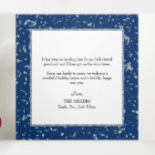 Carte De Fin D'année Trois Volets Faux Silver Flakes Noël (Intérieur au milieu)