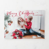 Carte De Fin D'année Trois Volets Festif Joyeux Noël Calligraphie (Page de couverture)