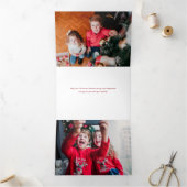 Carte De Fin D'année Trois Volets Festif Joyeux Noël Calligraphie (Intérieur)