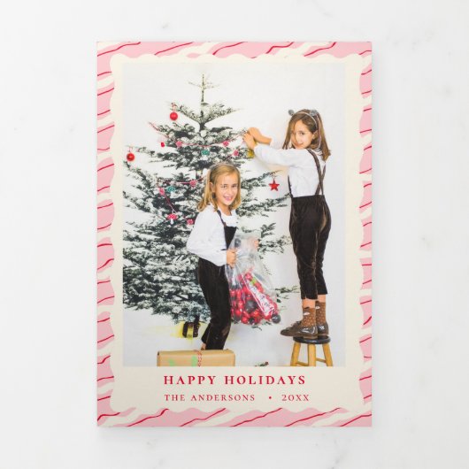 Carte De Fin D'année Trois Volets Festif moderne Noël (Page de couverture)