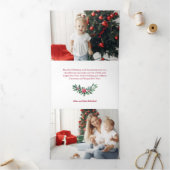 Carte De Fin D'année Trois Volets Festive Colorful Christmas Wreath Photo Collage (Intérieur)