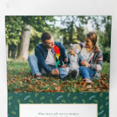 Carte De Fin D'année Trois Volets Festive mignonne Noël Floral 1 Photo (Intérieur en premier)