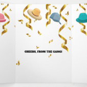 Carte De Fin D'année Trois Volets Filles chiens champagne félicitations fiançailles (Intérieur au milieu)