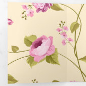 Carte De Fin D'année Trois Volets Fleurs Motif 16 (Intérieur en premier)