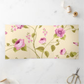 Carte De Fin D'année Trois Volets Fleurs Motif 16 (Intérieur)