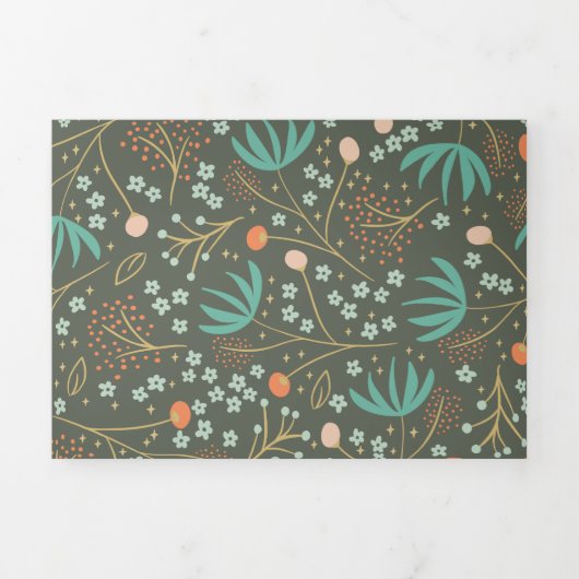 Carte De Fin D'année Trois Volets Floral de Christmas (Page de couverture)