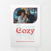 Carte De Fin D'année Trois Volets Frosty Peppermenthe Cosy Vibes Retro Christmas Pho (Page de couverture)