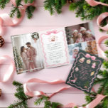 Carte De Fin D'année Trois Volets Galerie de photos Retro Christmas Pink Ribbon<br><div class="desc">Découvrez la joie de la saison des Fêtes avec notre Retro Christmas Pink Ribbon Family Photo Gallery Tri-fold holiday card. Cette carte enchanteresse présente une collection de charmantes illustrations d'aquarelle retro peintes à la main, dont une machine à écrire, des ornements, Père Noël, des rennes et un sapin de Noël,...</div>