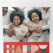 Carte De Fin D'année Trois Volets Géométrique Holiday Cheval (Intérieur en premier)