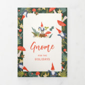 Carte De Fin D'année Trois Volets Gnome pour les fêtes Noël (Page de couverture)