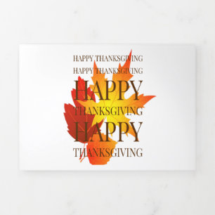 Carte De Fin D'année Trois Volets Happy Thanksgiving