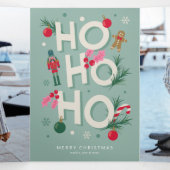 Carte De Fin D'année Trois Volets Ho Ho Ho Holiday Cheval (Intérieur au milieu)