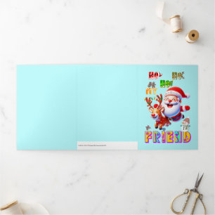 Carte De Fin D'année Trois Volets Ho Ho Ho Mon Cher Ami